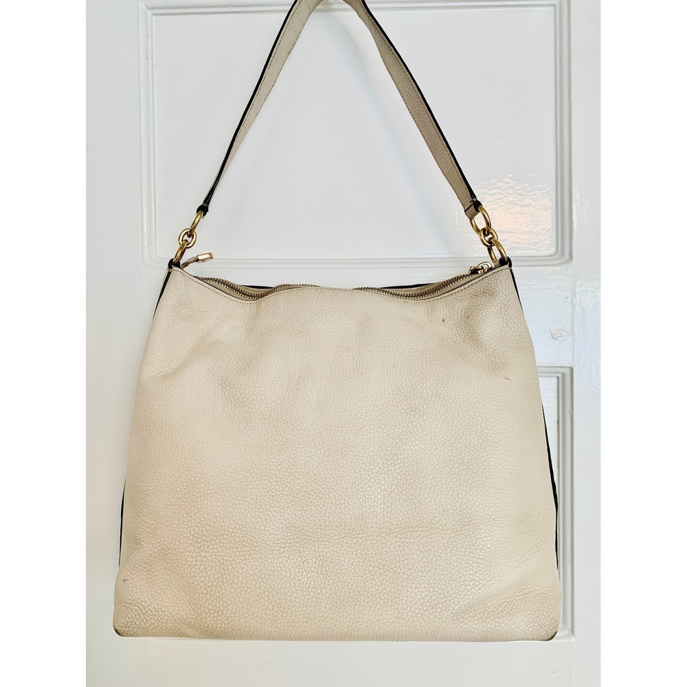 Coach Marlon Shoulder Hobo Handbag In Chalk White Pebbled Leather F79994 $325 - Picture 2 of 16